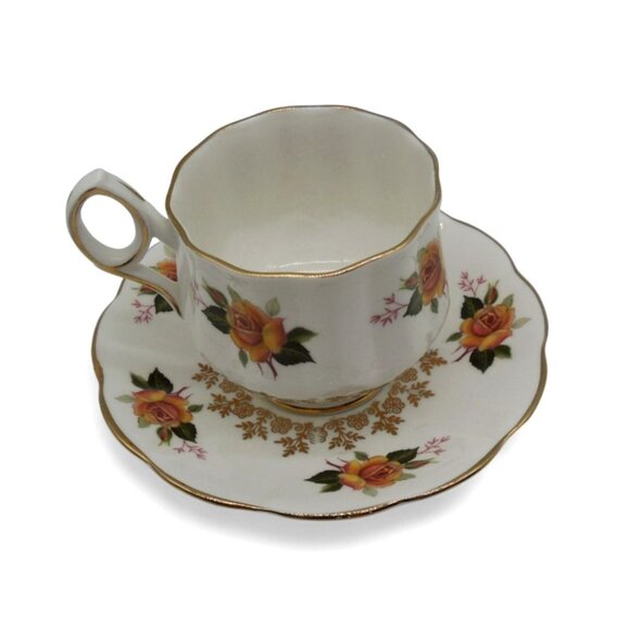 STRATFORD Bone China TEA Cup Yellow Rose Floral Design Vintage - Picture 4 of 11